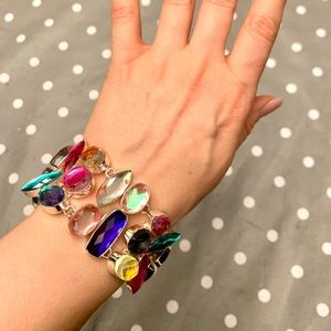 Stunning silver .925 topaz bracelet fits 7.5-9” wrist